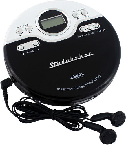 Studebaker (Black) SB3703BW Joggable Personal CD Player