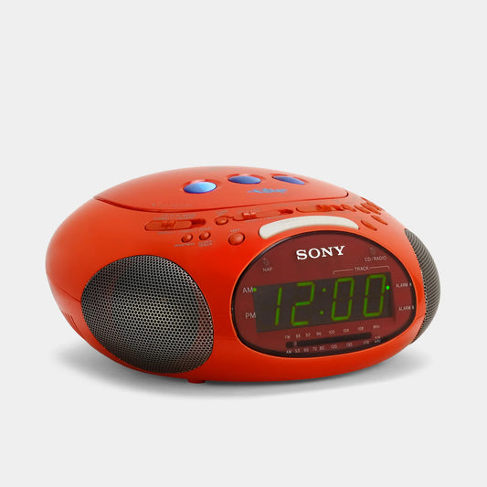 SONY BOOMBOX PSYC ICF-CD832 RED FM/AM CD CLOCK RADIO