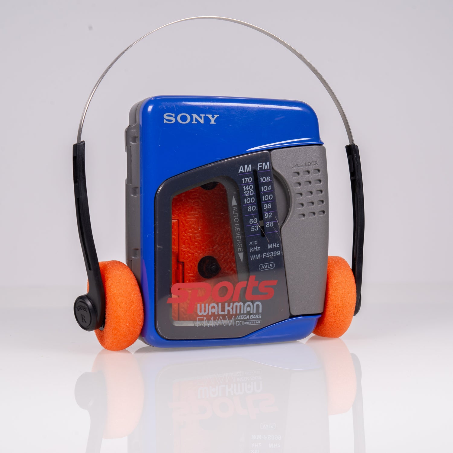 SONY WALKMAN WM-FS399 BLUE AM/FM PORTABLE CASSETTE PLAYER