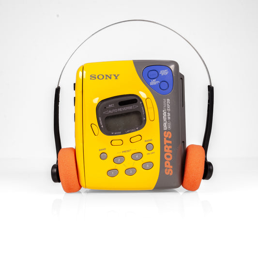 SONY SPORTS WALKMAN WM-F2078 JAUNE LECTEUR DE CASSETTE PORTABLE AM/FM