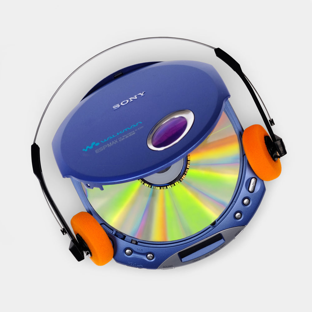 SONY WALKMAN D-E351 BLUE PORTABLE CD PLAYER