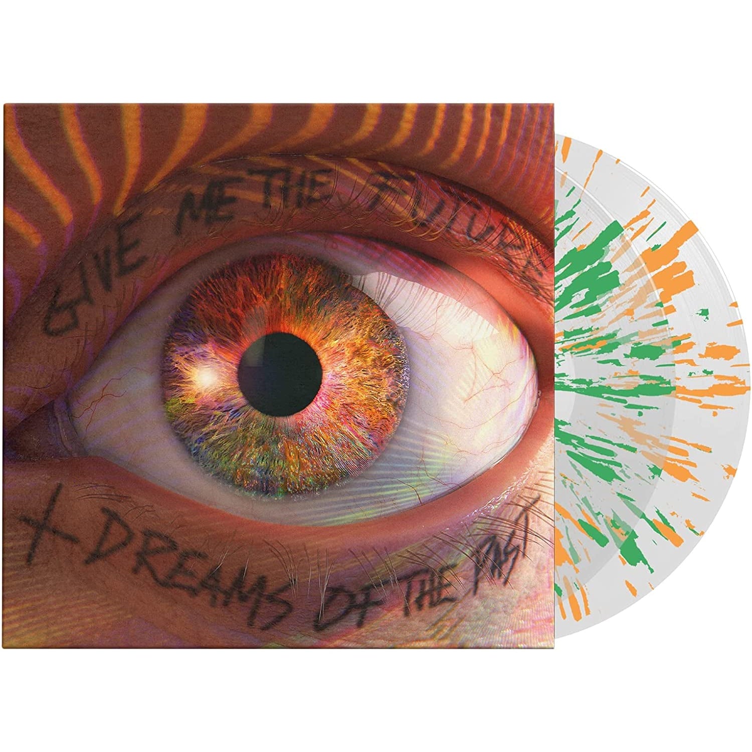 Give Me The Future + Dreams Of The Past (vinilo transparente con salpicaduras de naranja y verde)